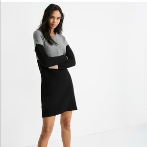 Colorblock Sweater Dress Large Black & Grey